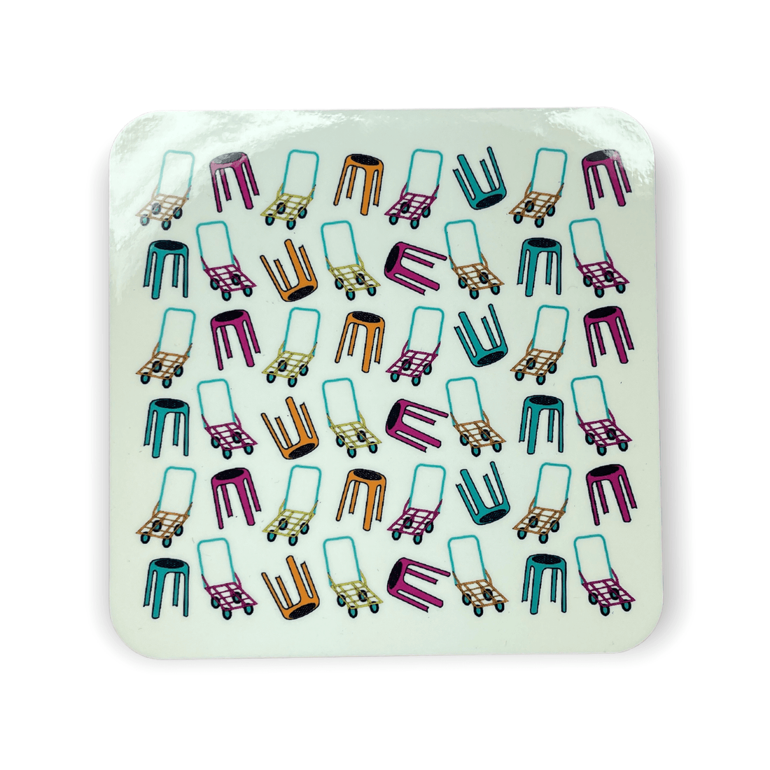 Stanley Street Trolleys & Stools Coaster | Hong Kong Market-Inspired Design