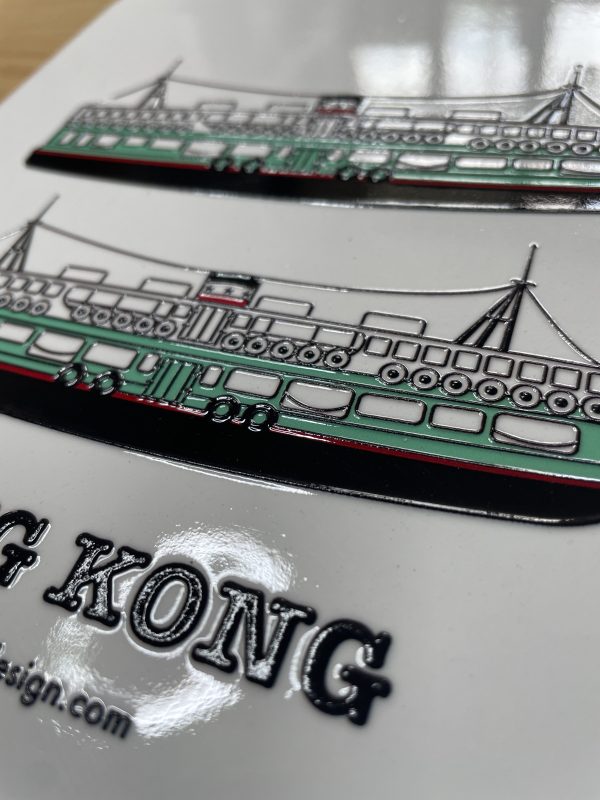 Star Ferry HK Print Embossed Trivet – Cork-Backed Ceramic Tile Trivet