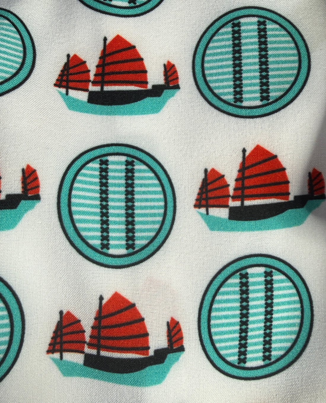 Men’s Junk Boat Print Quick-Dry Shirt & Shorts Set Description: