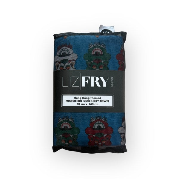 TST Lions (Repeat) Quick-Dry Towel – Lightweight Microfibre with Mesh Pouch
