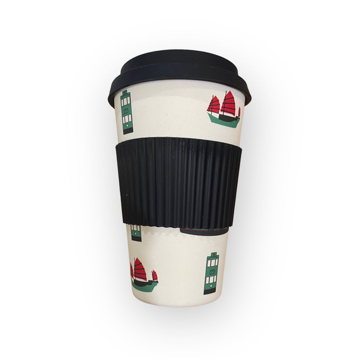 HK Transport Print Bamboo Cup – Eco-Friendly Travel Mug | Liz Fry Design