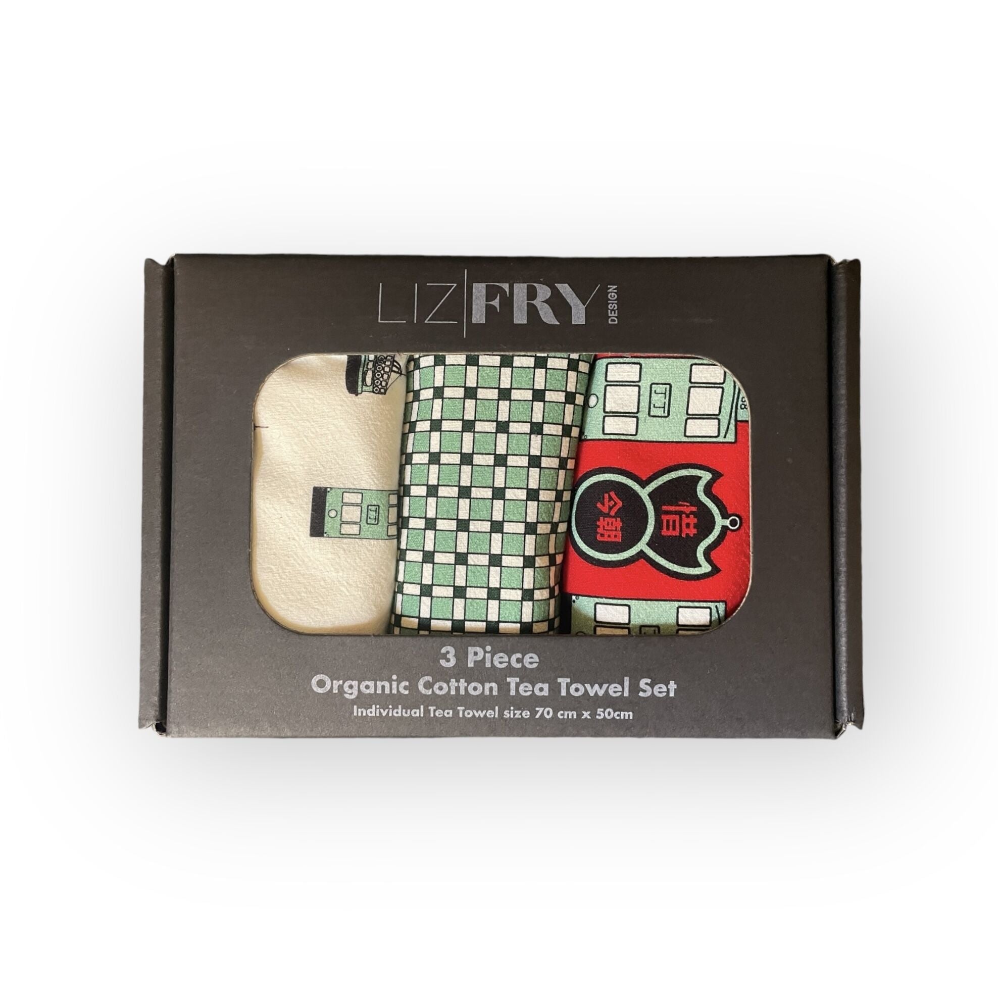 Fragrant Harbour Tea Towel Gift Set – 3-Pack Eco Cotton with Hong Kong Prints