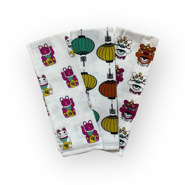 HK Pop Tea Towels – Set of 3 Iconic Prints in Gift Box