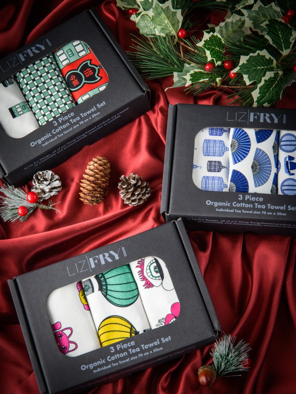 HK Pop Tea Towels – Set of 3 Iconic Prints in Gift Box