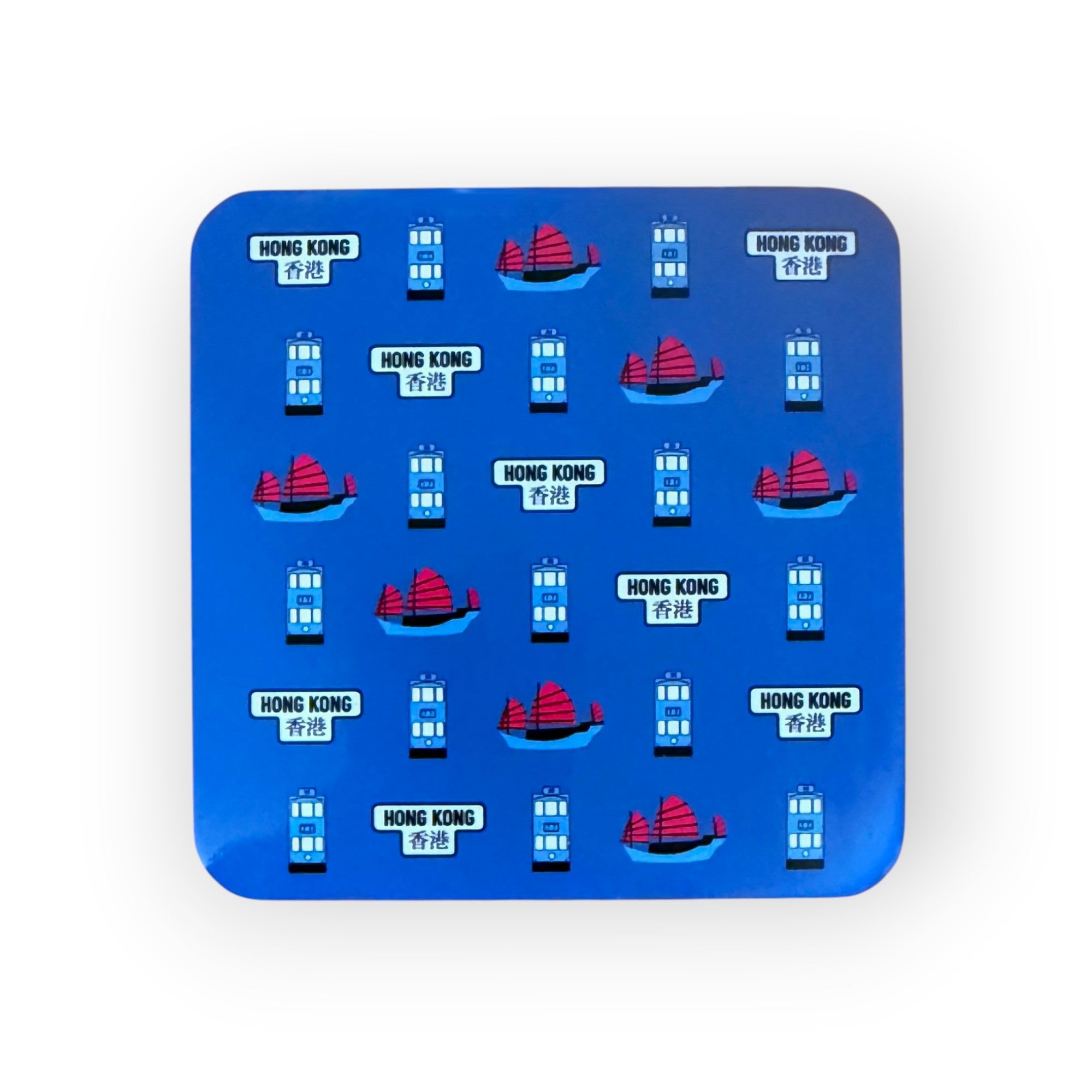 Hong Kong Transport Cork Coaster – 10 × 10 cm