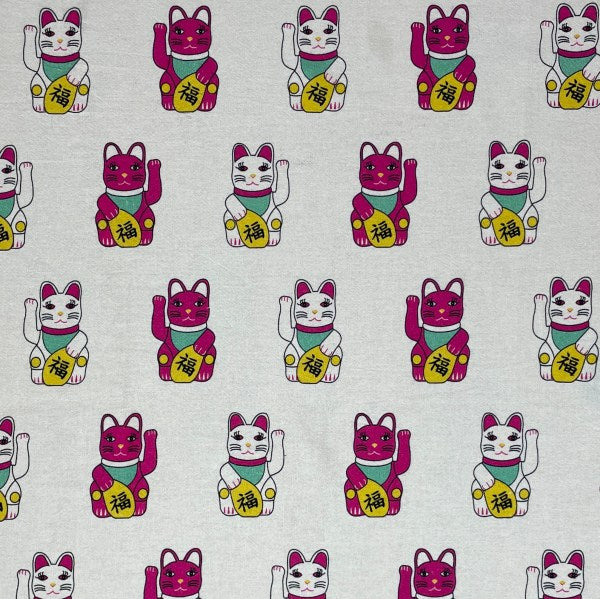Lucky Cats Tea Towel – Tung Choi Street Print | Hong Kong Homeware