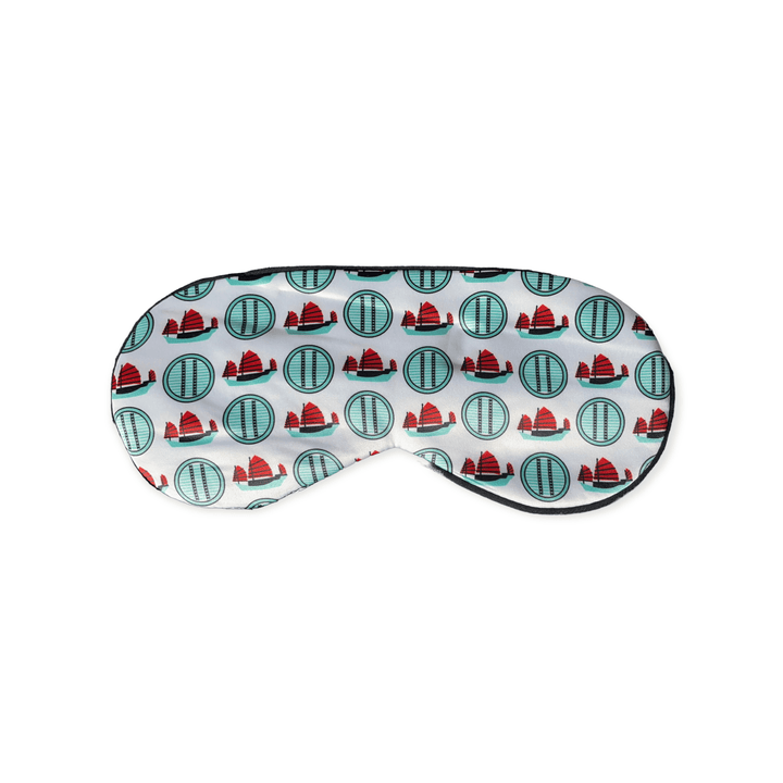 Tseung Kwan O Junk Print Eye Mask – Soft Cotton Travel Sleep Mask