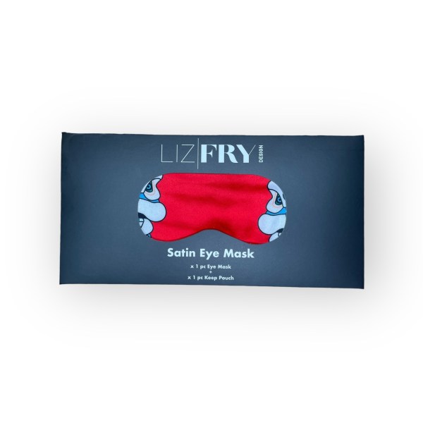 Tsim Sha Tsui Lion Heads Eye Mask – Red Placement Print Travel Sleep Mask