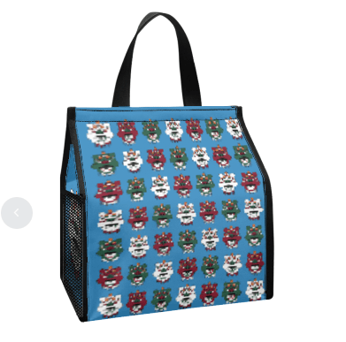 Tsim Sha Tsui Lion Heads Print Lunch Bag – Insulated Hong Kong Food Carrier