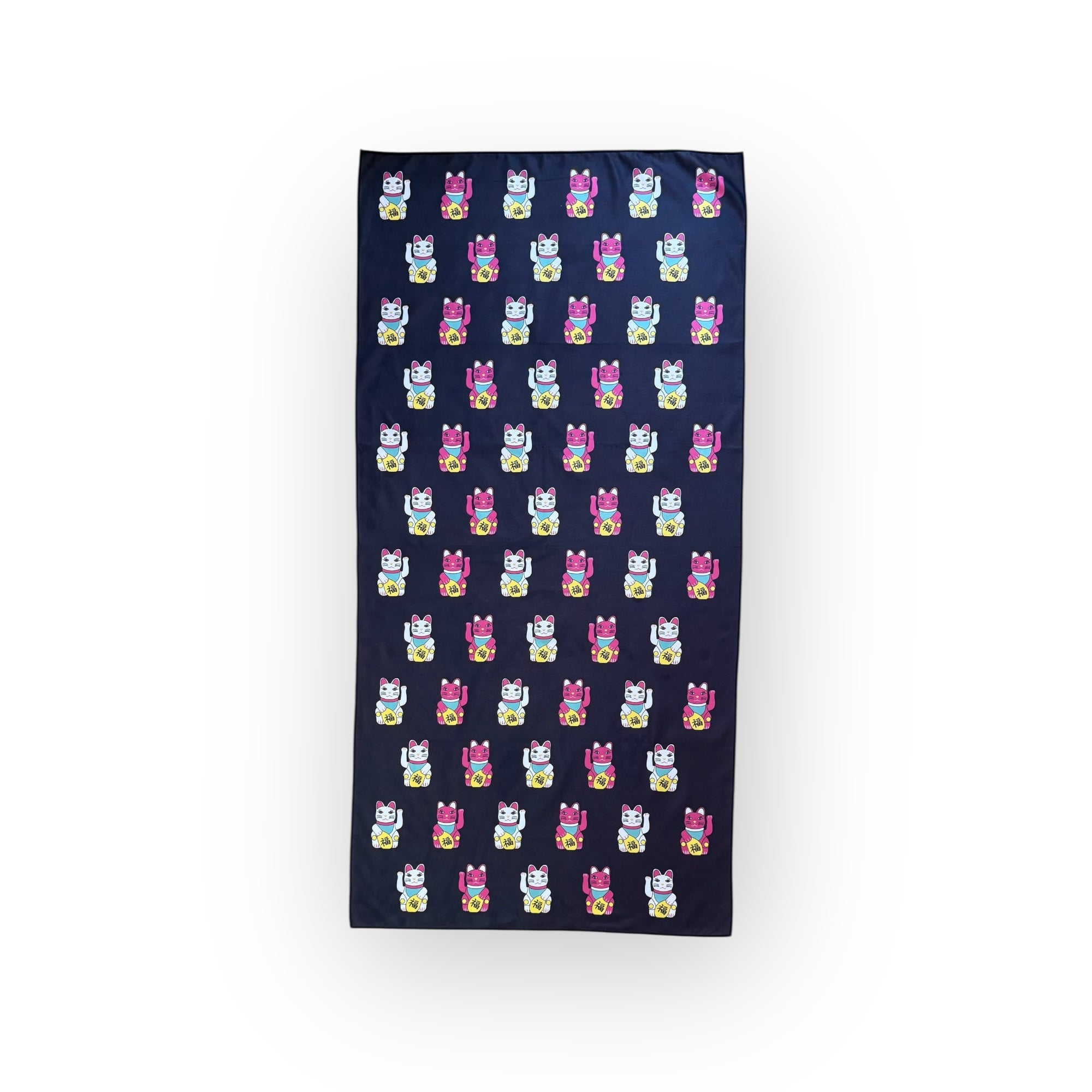 Tung Choi Street Lucky Cats (Repeat) Quick-Dry Towel – Lightweight Microfibre with Mesh Pouch