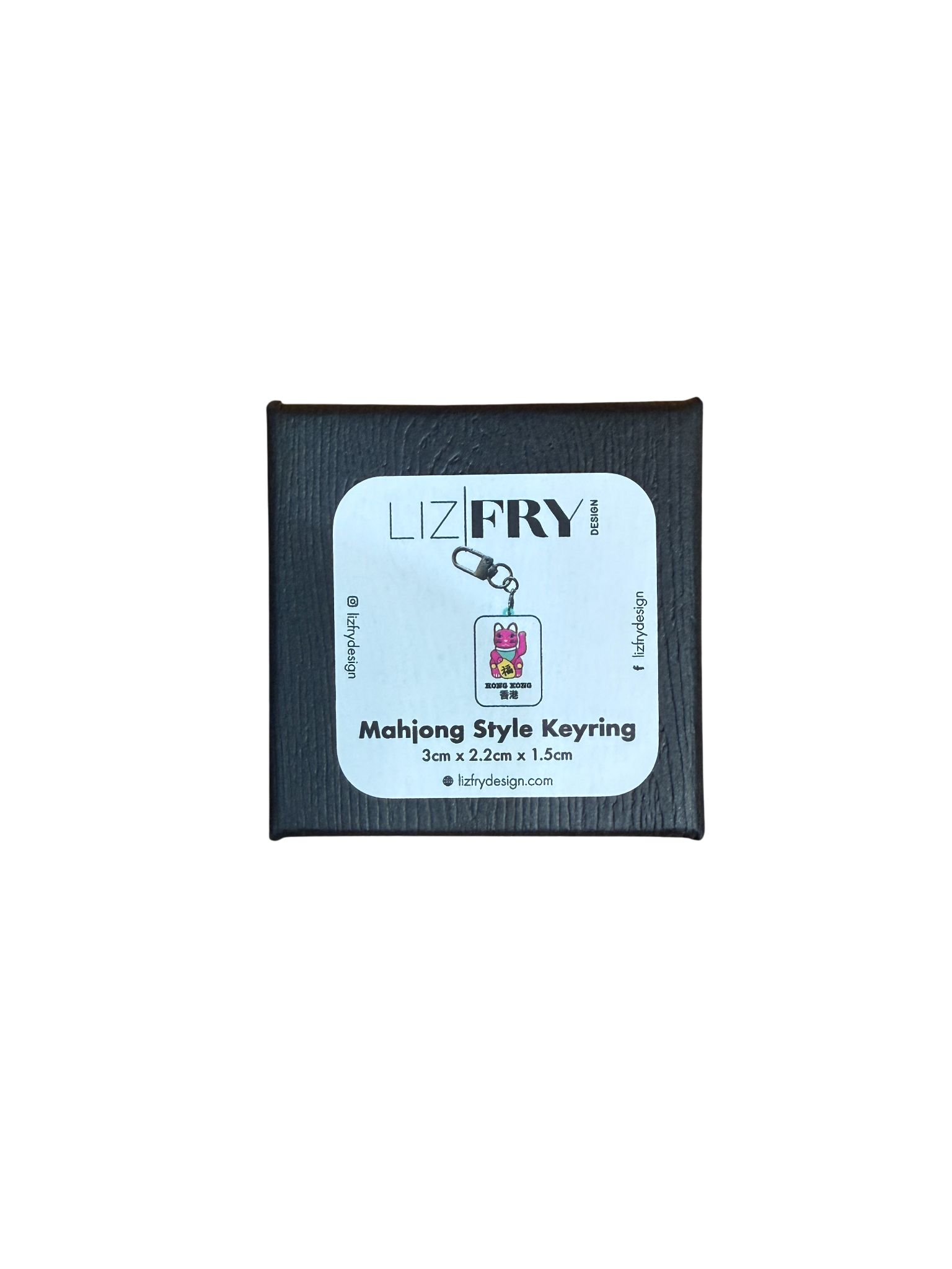 Tung Choi Street Lucky Cat Mahjong Keyring – Boxed | Liz Fry Design