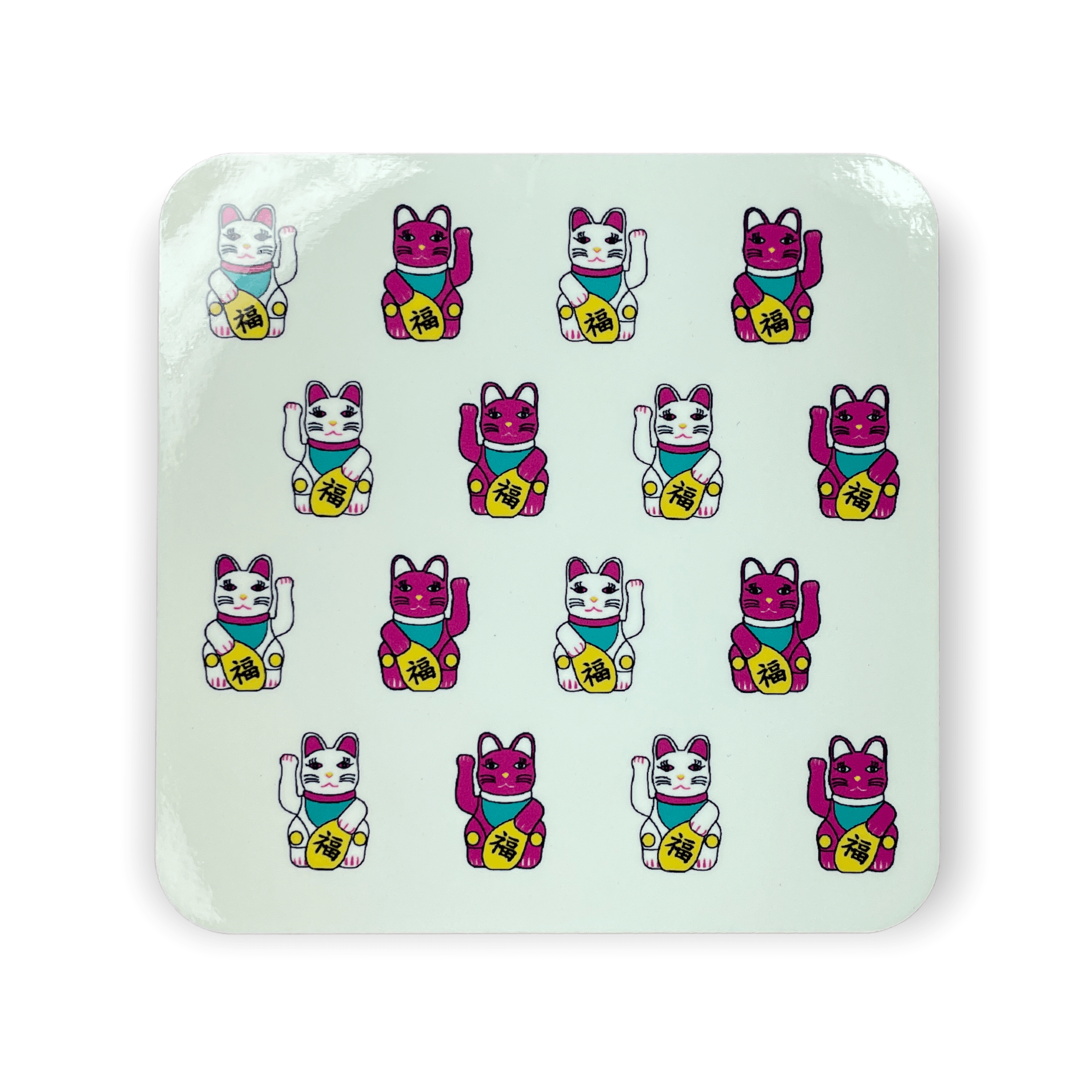 Tung Choi Street Lucky Cats Coaster | Hong Kong Fortune-Inspired Design