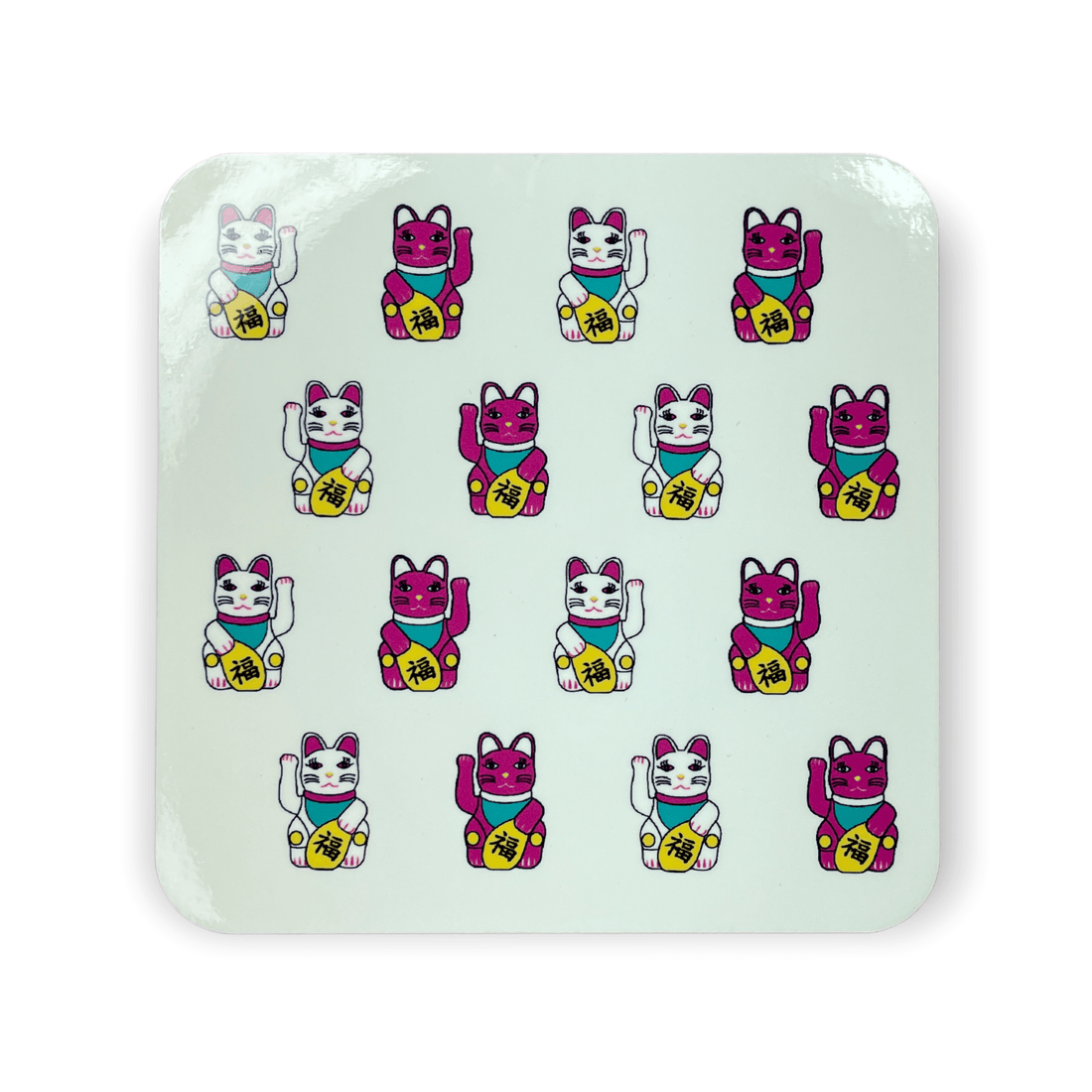 Tung Choi Street Lucky Cats Coaster | Hong Kong Fortune-Inspired Design