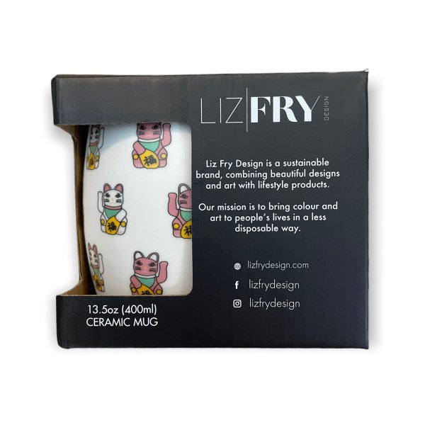 Tung Choi Street Lucky Cats Print Ceramic Mug – Maneki-neko Hong Kong Souvenir