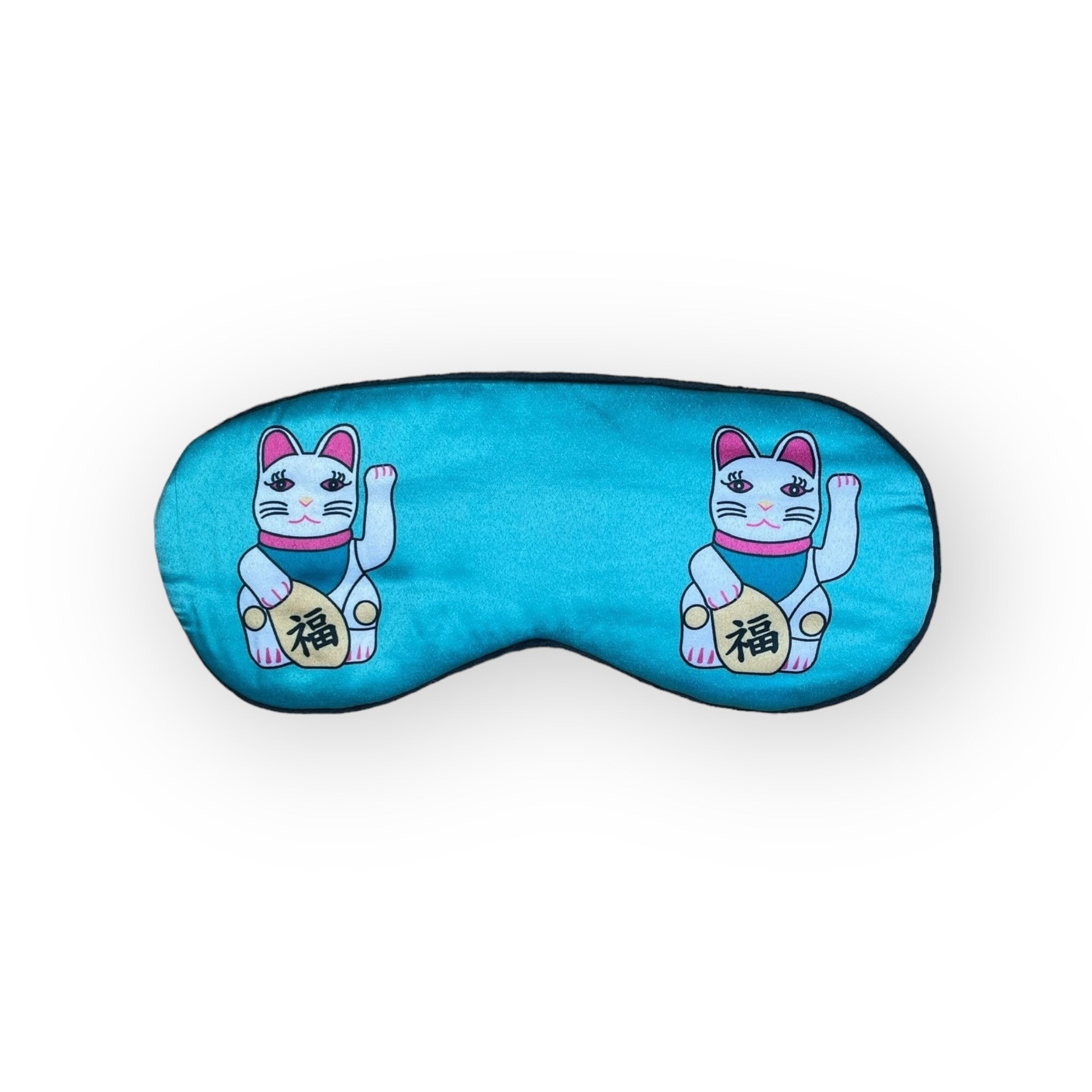 Tung Choi Street Lucky Cats Eye Mask – Blue Placement Print Travel Sleep Mask