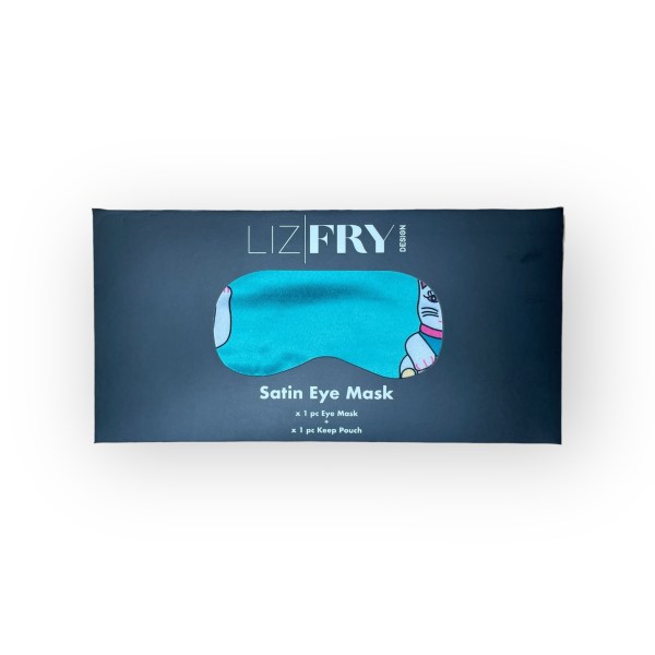 Tung Choi Street Lucky Cats Eye Mask – Blue Placement Print Travel Sleep Mask