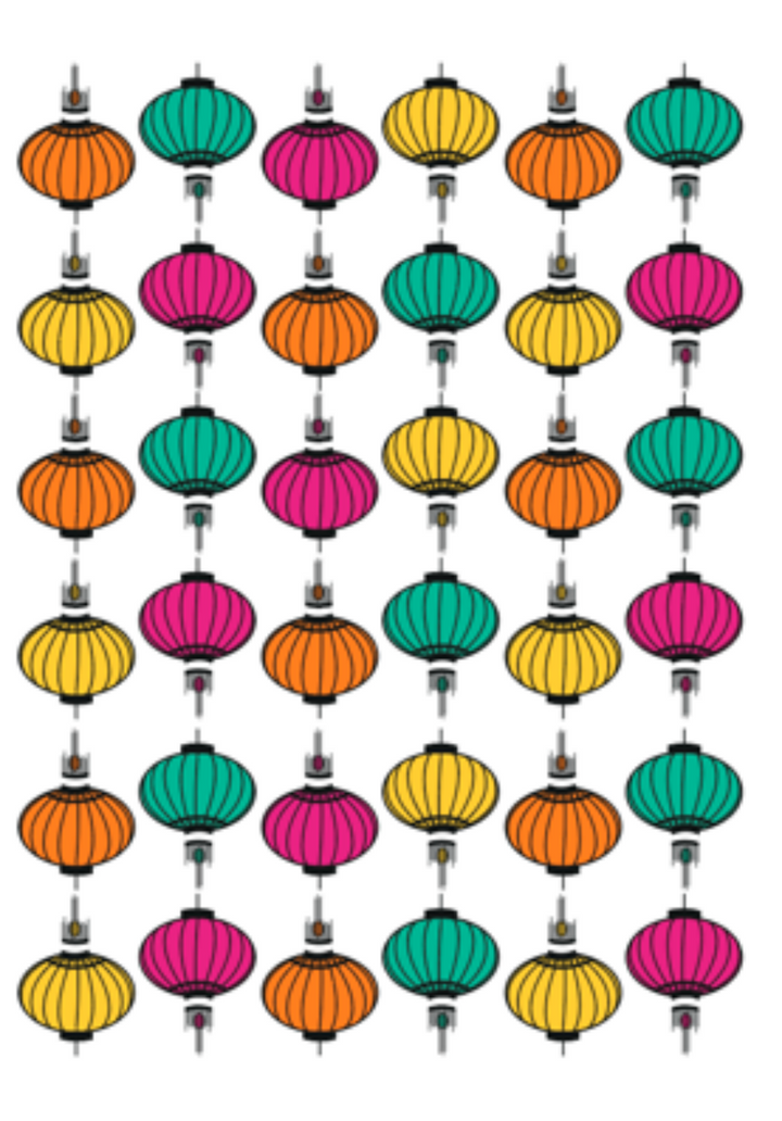 Wong Tai Sin Lanterns Tea Towel