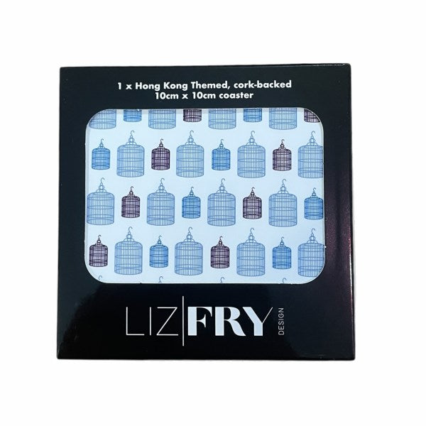 Yuen Po Blue Birdcages Coaster | Hong Kong Heritage Design