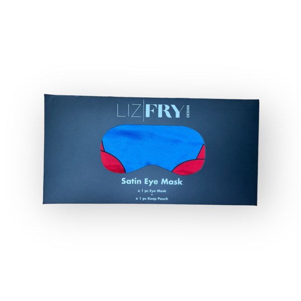 Java Road Lamps Eye Mask – Blue Placement Print Travel Sleep Mask