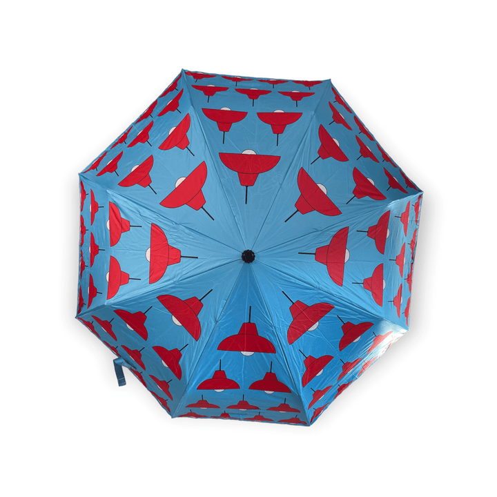 Java Road Lamps Print 21” Folding Umbrella – Liz Fry Design