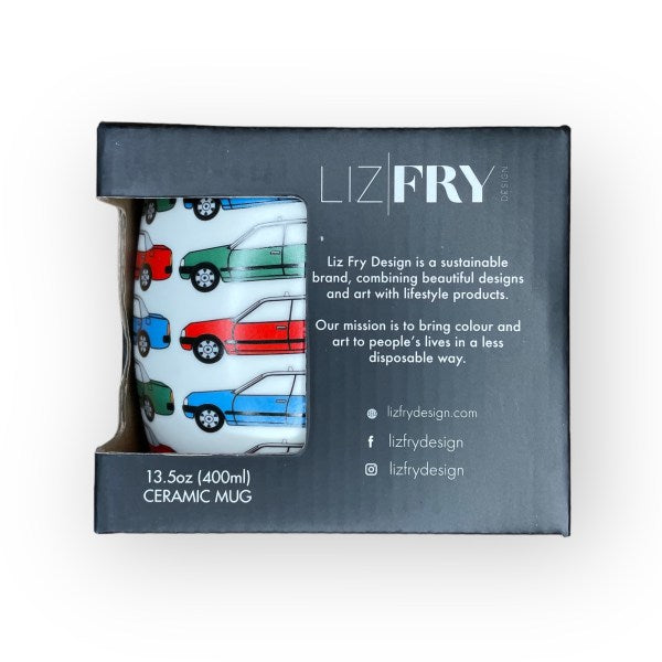 Taxis Print Ceramic Mug – Hong Kong Red, Blue & Green Taxi Design