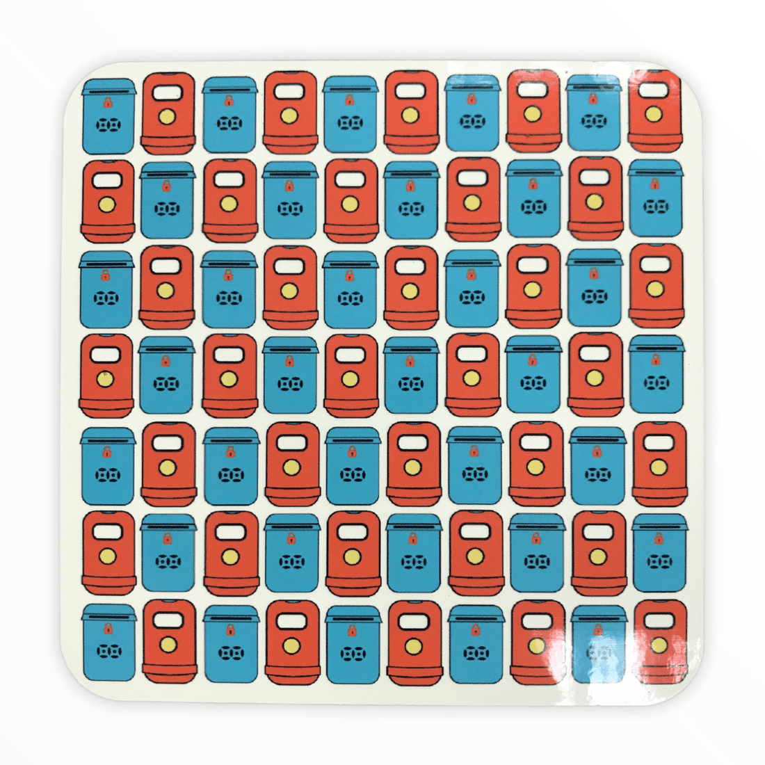 Tuen Mun Mailbox & Bins Print Coaster V2 | Hong Kong Heritage Design