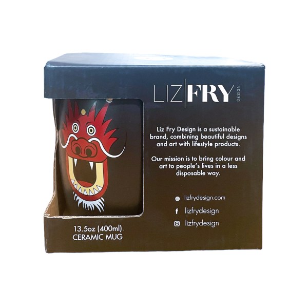 Dragon Head Print Ceramic Mug – Liz Fry Design