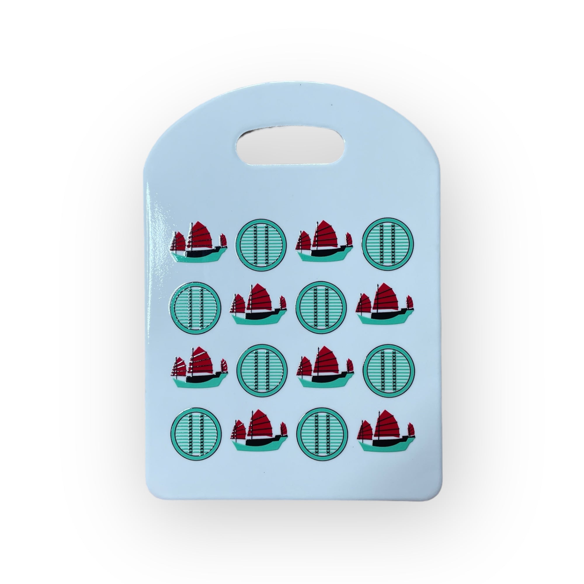 Tseung Kwan O Junk Print Embossed Trivet | Hong Kong Souvenir Kitchenware