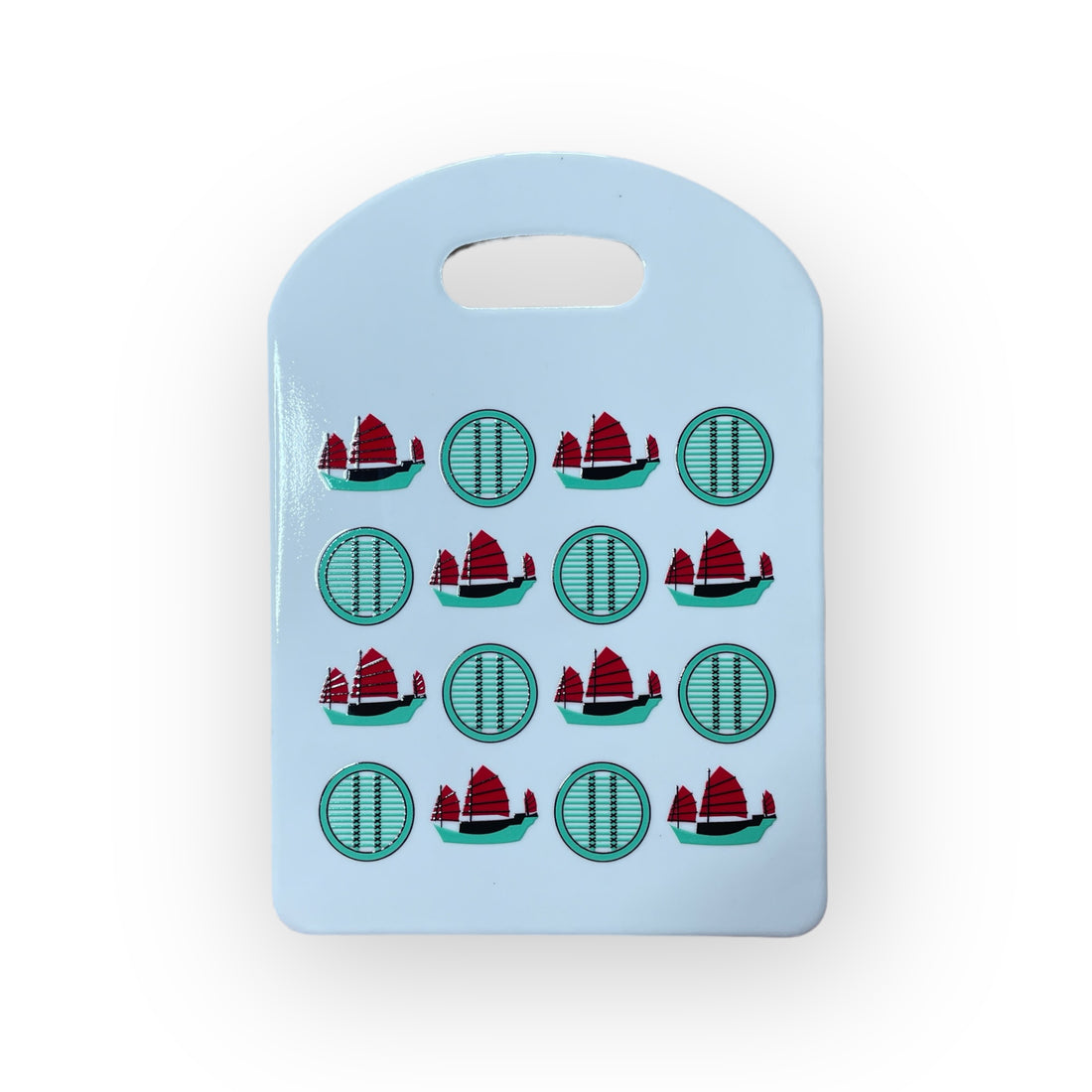 Tseung Kwan O Junk Print Embossed Trivet | Hong Kong Souvenir Kitchenware