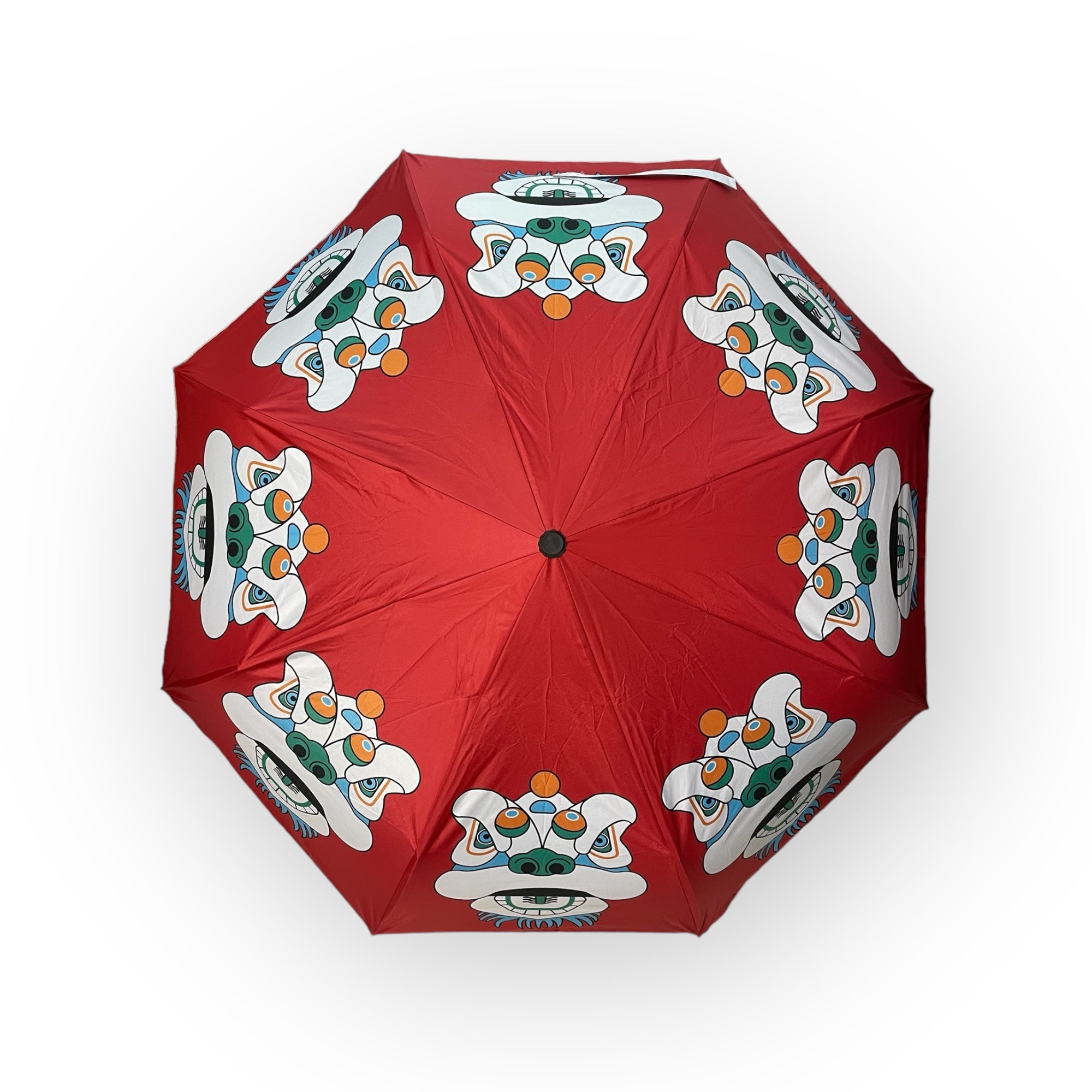 Tsim Sha Tsui Lion Heads Print Folding Umbrella – Compact & Windproof