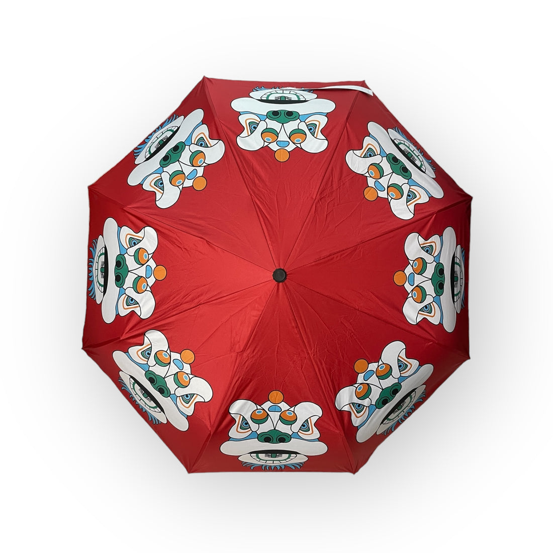Tsim Sha Tsui Lion Heads Print Folding Umbrella – Compact & Windproof