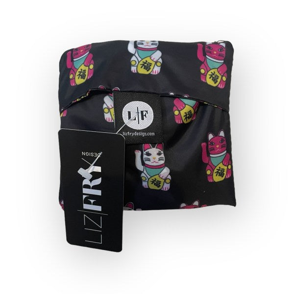 Tung Choi Street Lucky Cats Print Foldable Shopping Bag