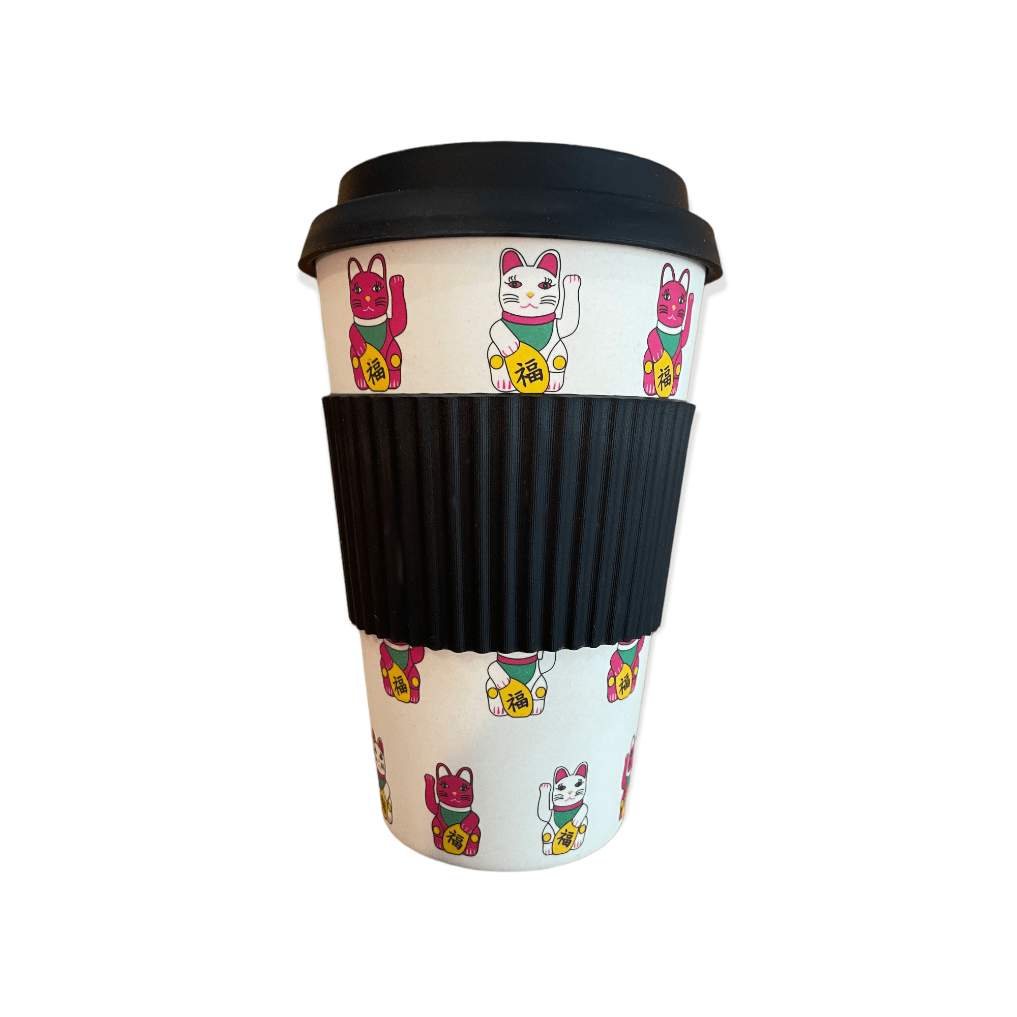 Tung Choi Street Lucky Cats Bamboo Travel Cup – Eco Reusable Coffee Cup