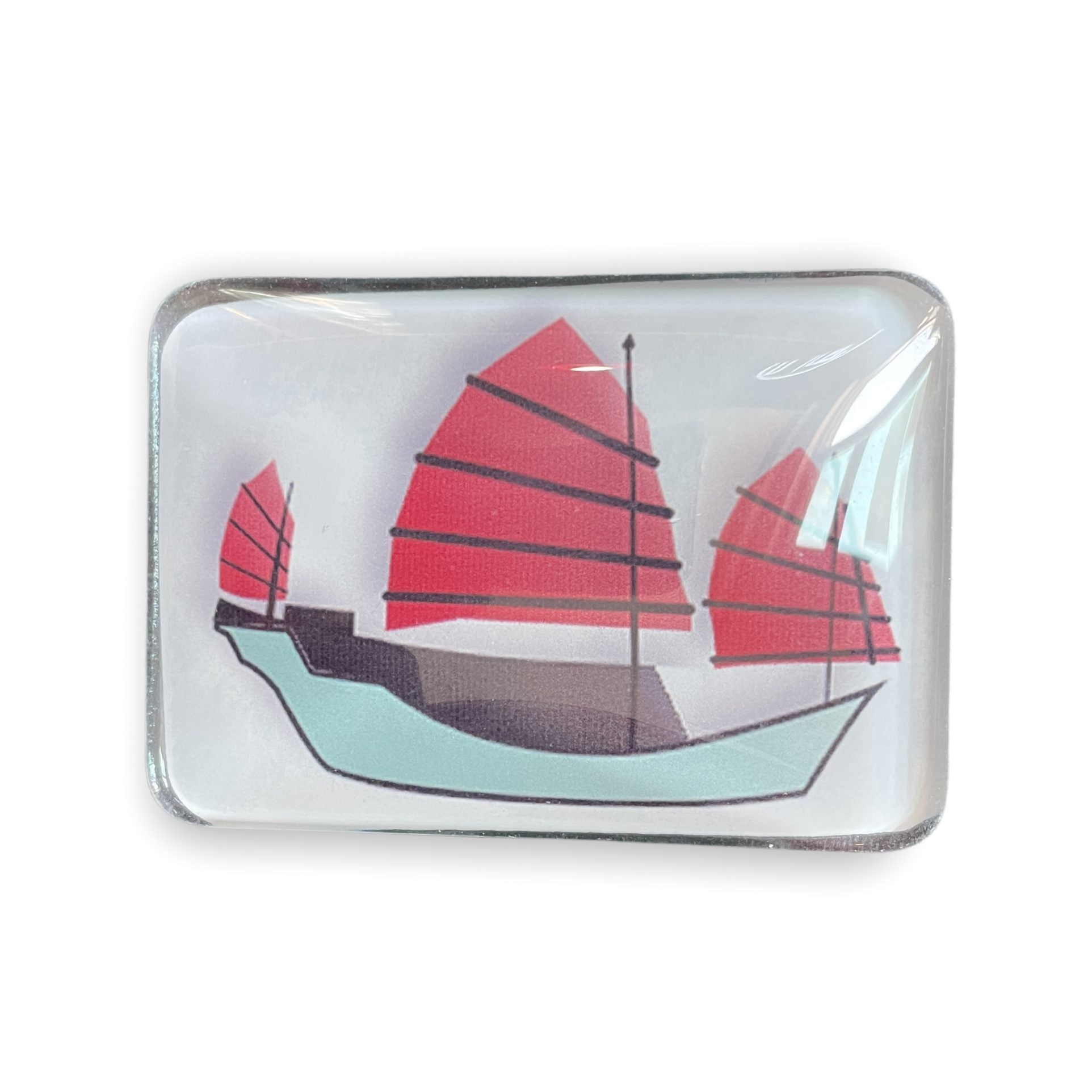 Junk Boat Glass Fridge Magnet | Hong Kong Souvenir